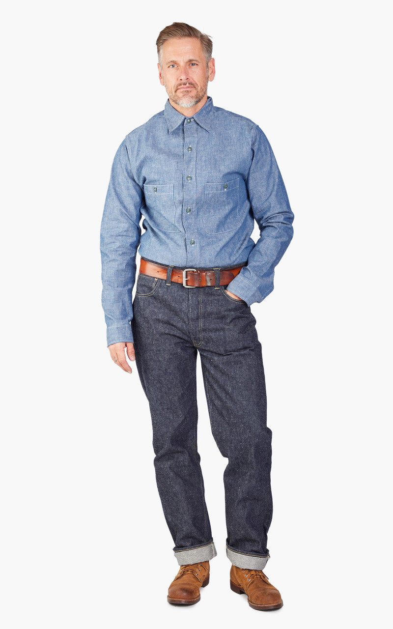 Warehouse & Co. Lot 3044 L/S USN Chambray Shirt Chambray Blue