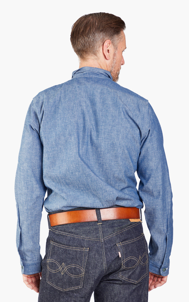 Warehouse & Co. Lot 3044 L/S USN Chambray Shirt Chambray Blue