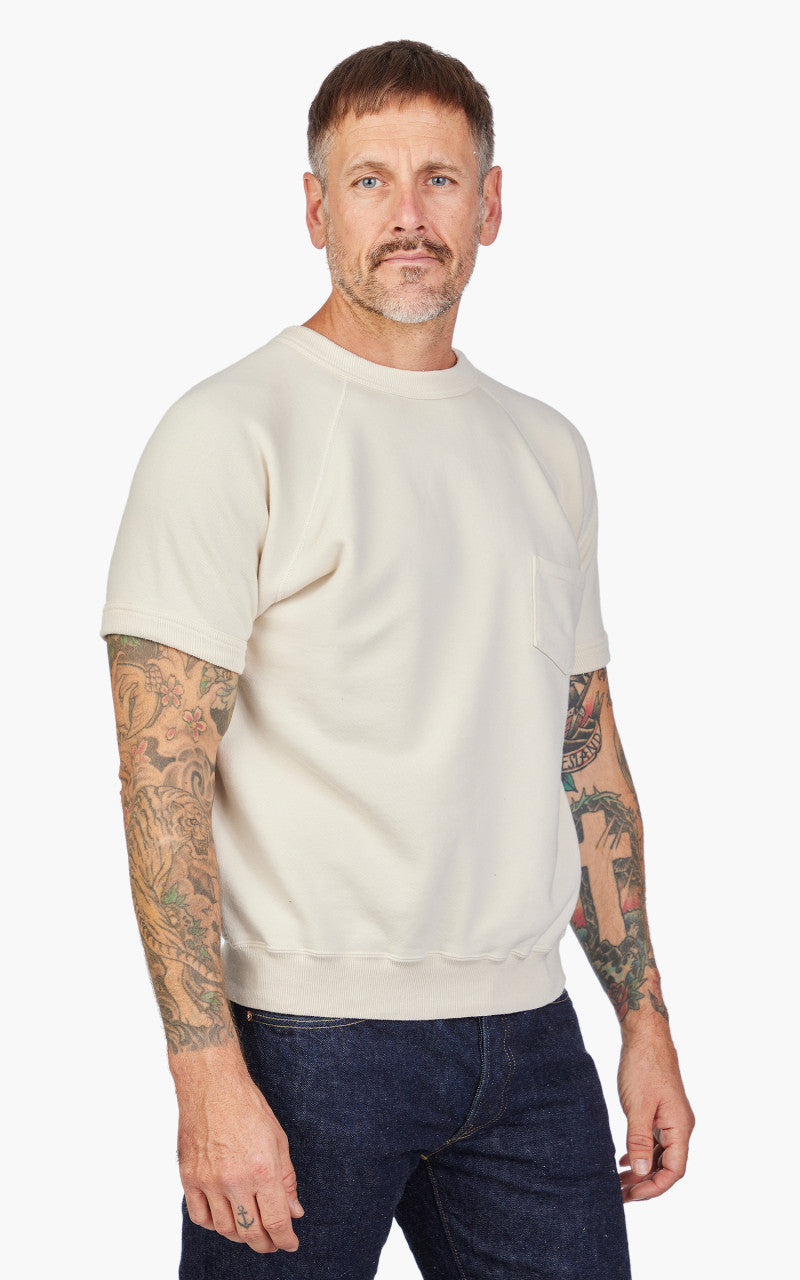 Warehouse & Co. Lot 4085 Short Sleeve Pocket Sweatshirt Cream