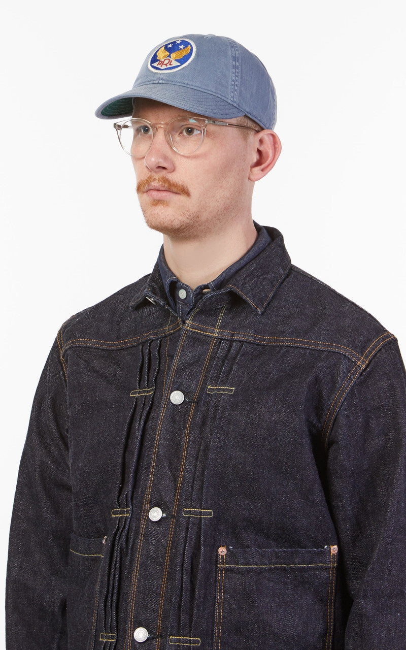 RRL Winged-Logo Baseball Cap Garment-Dyed Midnight Blue