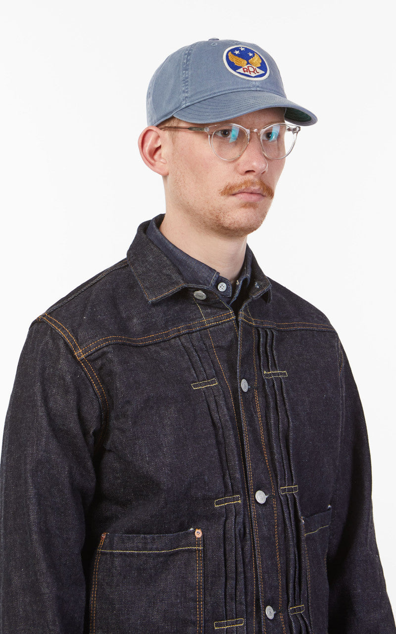 RRL Winged-Logo Baseball Cap Garment-Dyed Midnight Blue