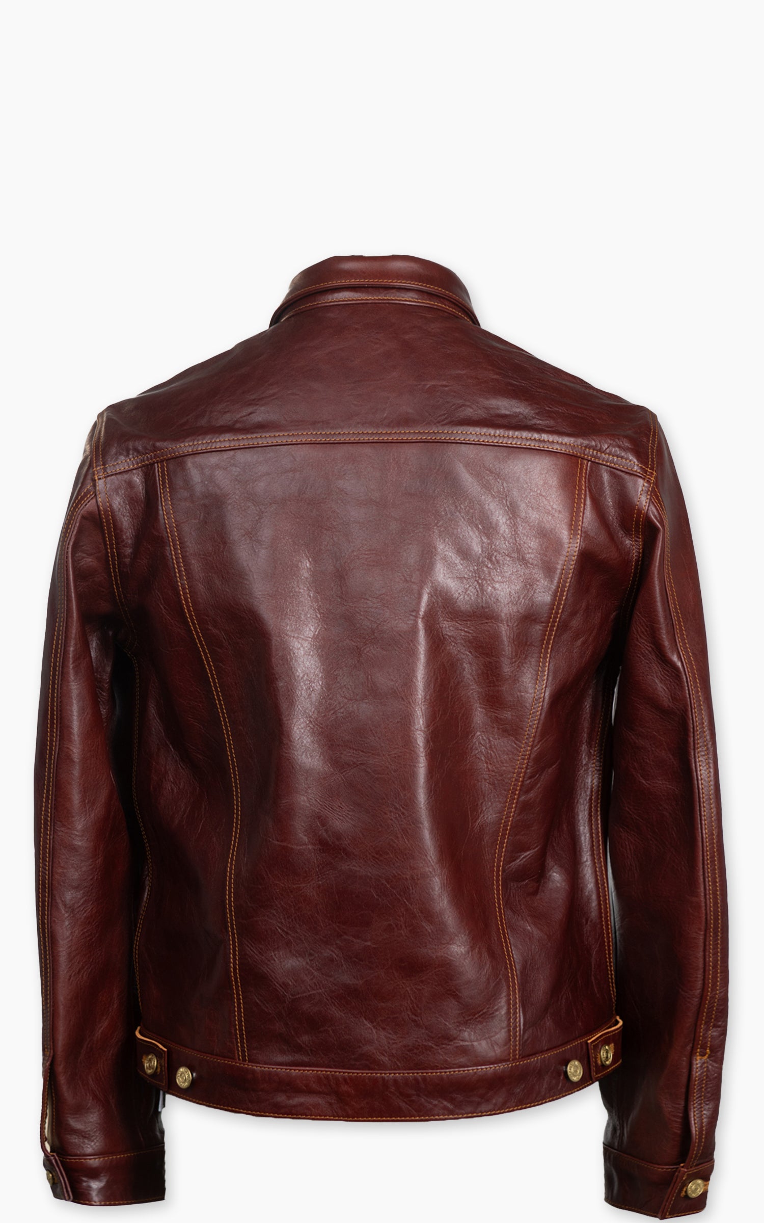 Double Helix Western Pioneer Horsehide Leather Jacket Burgundy