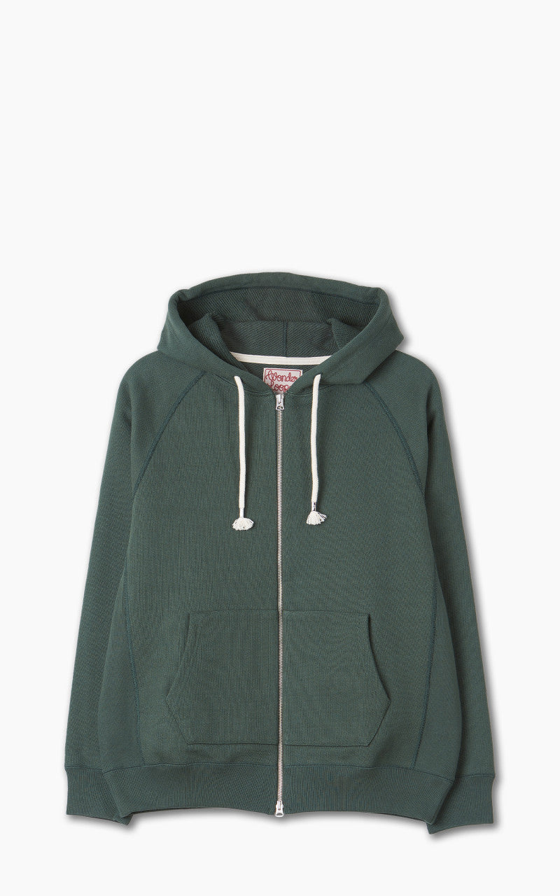 Wonder Looper Zip Hoodie Double Heavyweight French Terry Green