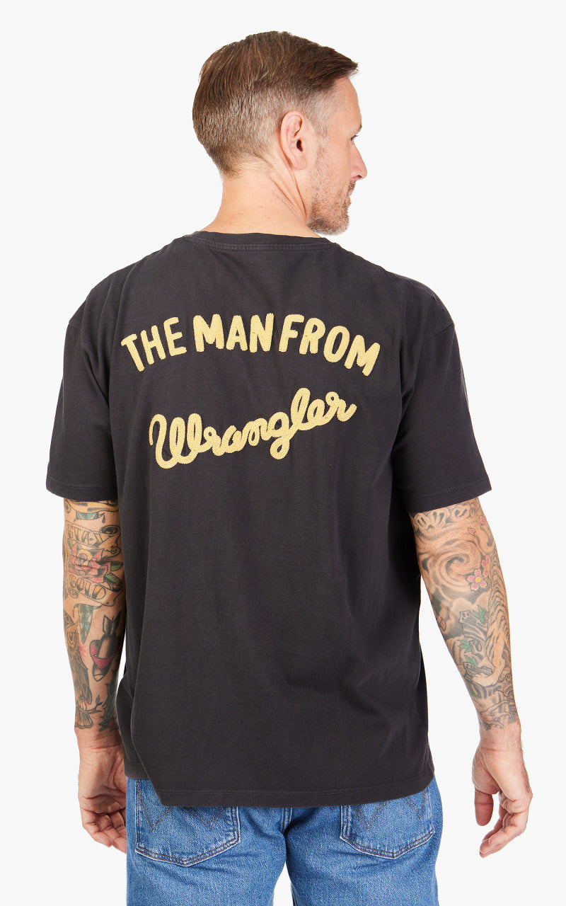Wrangler Slogan Tee Faded Black