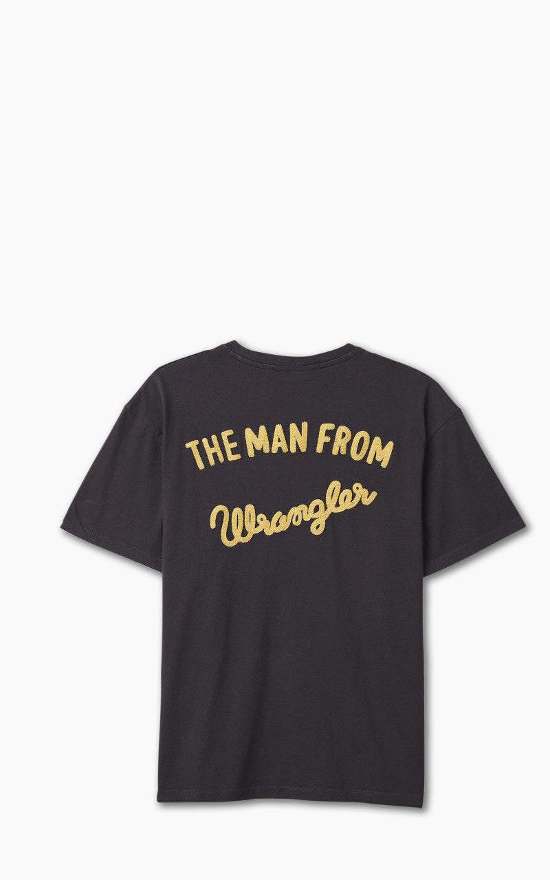 Wrangler Slogan Tee Verblasstes Schwarz