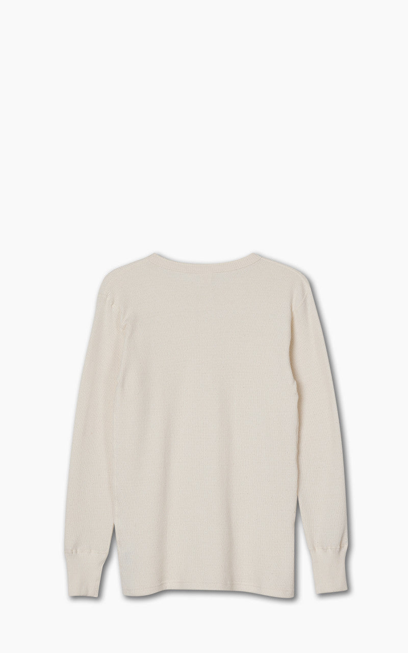 Warehouse & Co. Lot 5904 Waffle-Knit Henley Neck Long Sleeve T-Shirt Natural