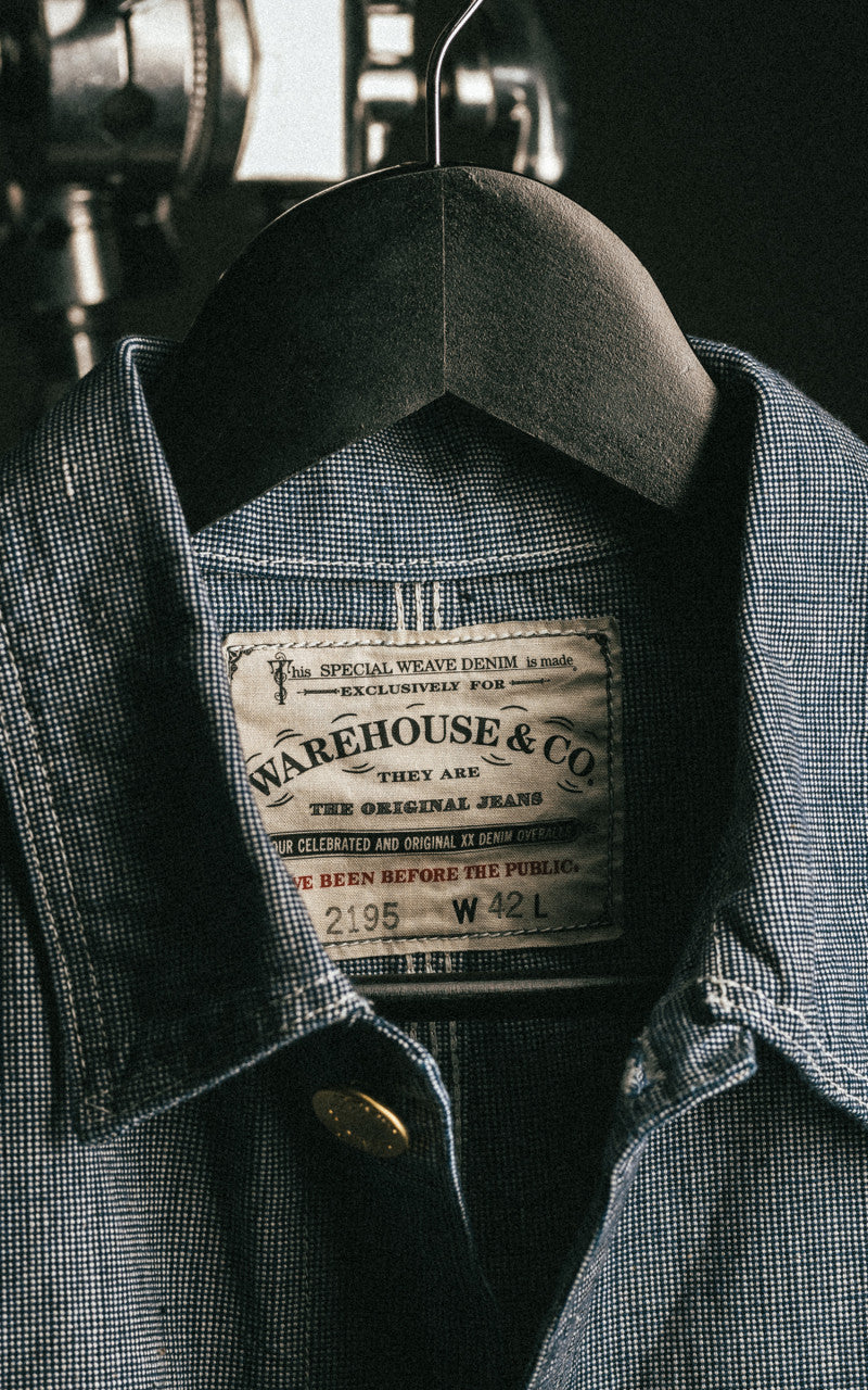 Warehouse & Co. Lot 2195 Selvedge Indigo Pincheck Change Button Covera