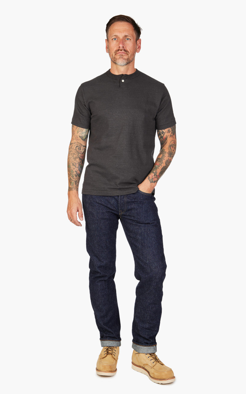 Warehouse & Co. Lot 4082 One Button Henley T-Shirt Black