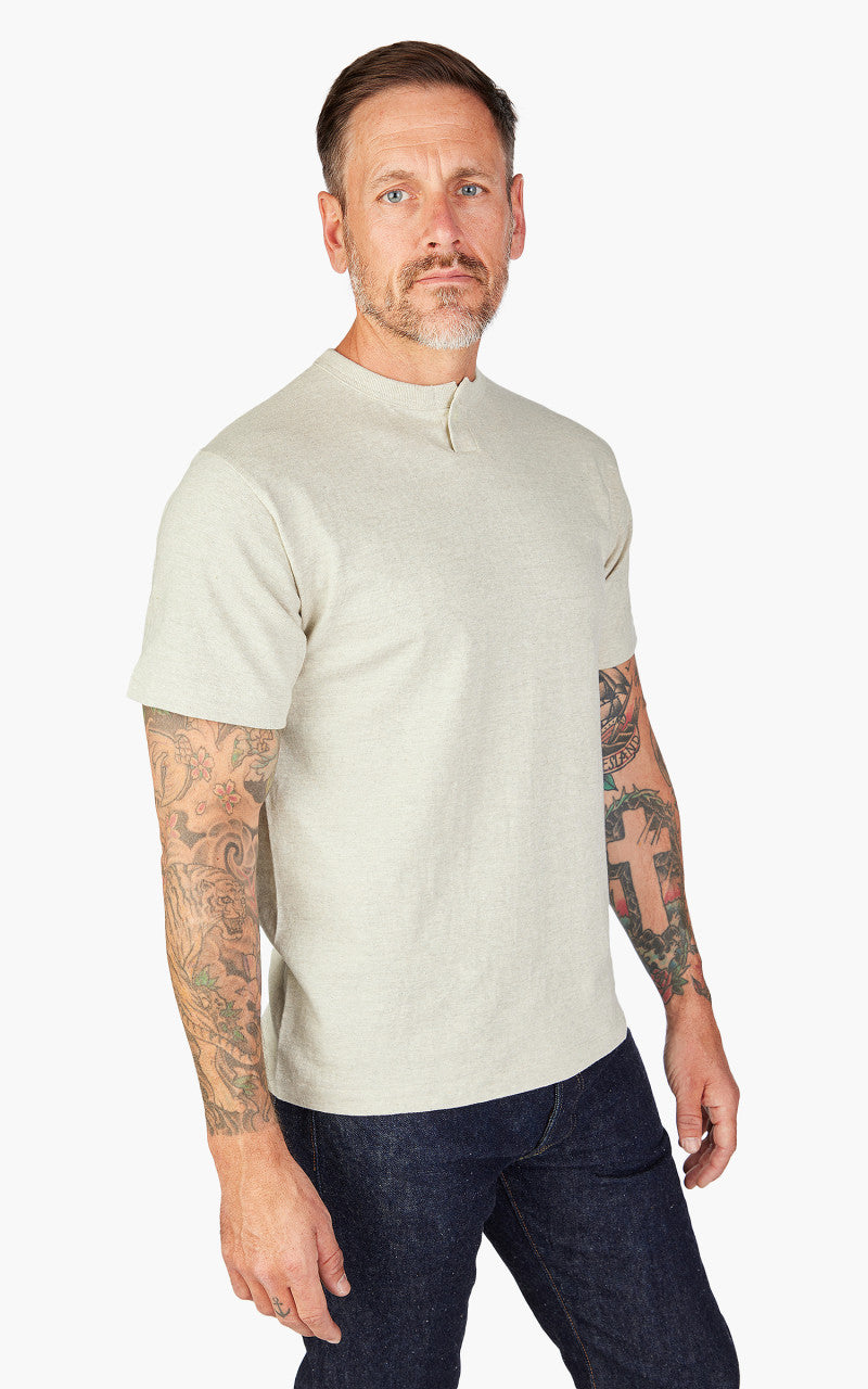 Warehouse & Co. 4082 One Button Henley T-Shirt Oatmeal