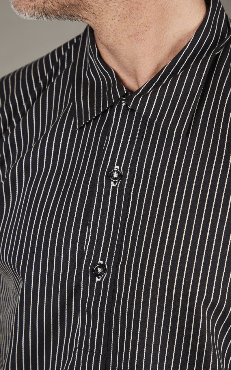 Warehouse & Co. Lot 3045 Striped Pullover Shirt Black