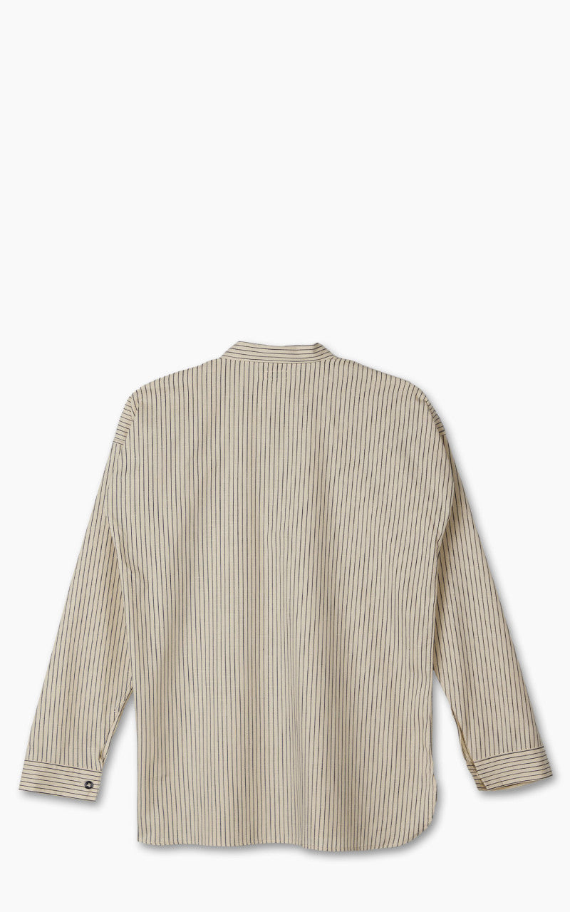 【お得，人気セール】 WAREHOUSE / ウエアハウス | Lot 3045 Stripe Pullover Shirts / ビッグシルエット プルオーバー シャツ | 42 | ブラック/ホワイト