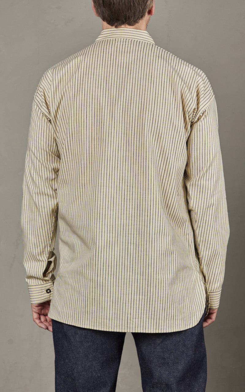 Warehouse & Co. Lot 3045 Striped Pullover Shirt Ecru