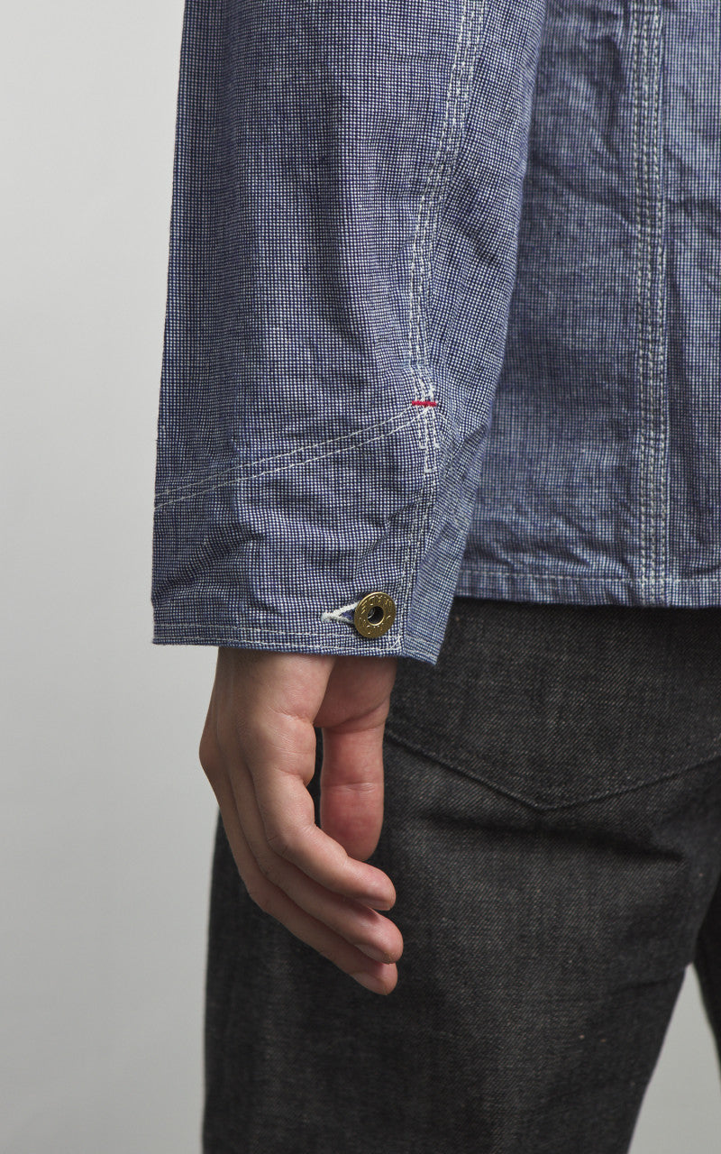 Warehouse & Co. Lot 2195 Selvedge Indigo Pincheck Change Button Covera