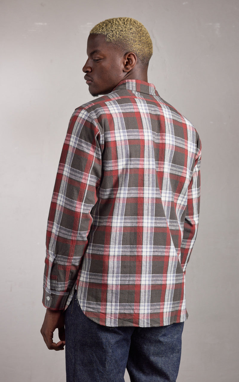 Warehouse & Co. Lot 3055 Long Sleeve Check Work Shirt Charcoal