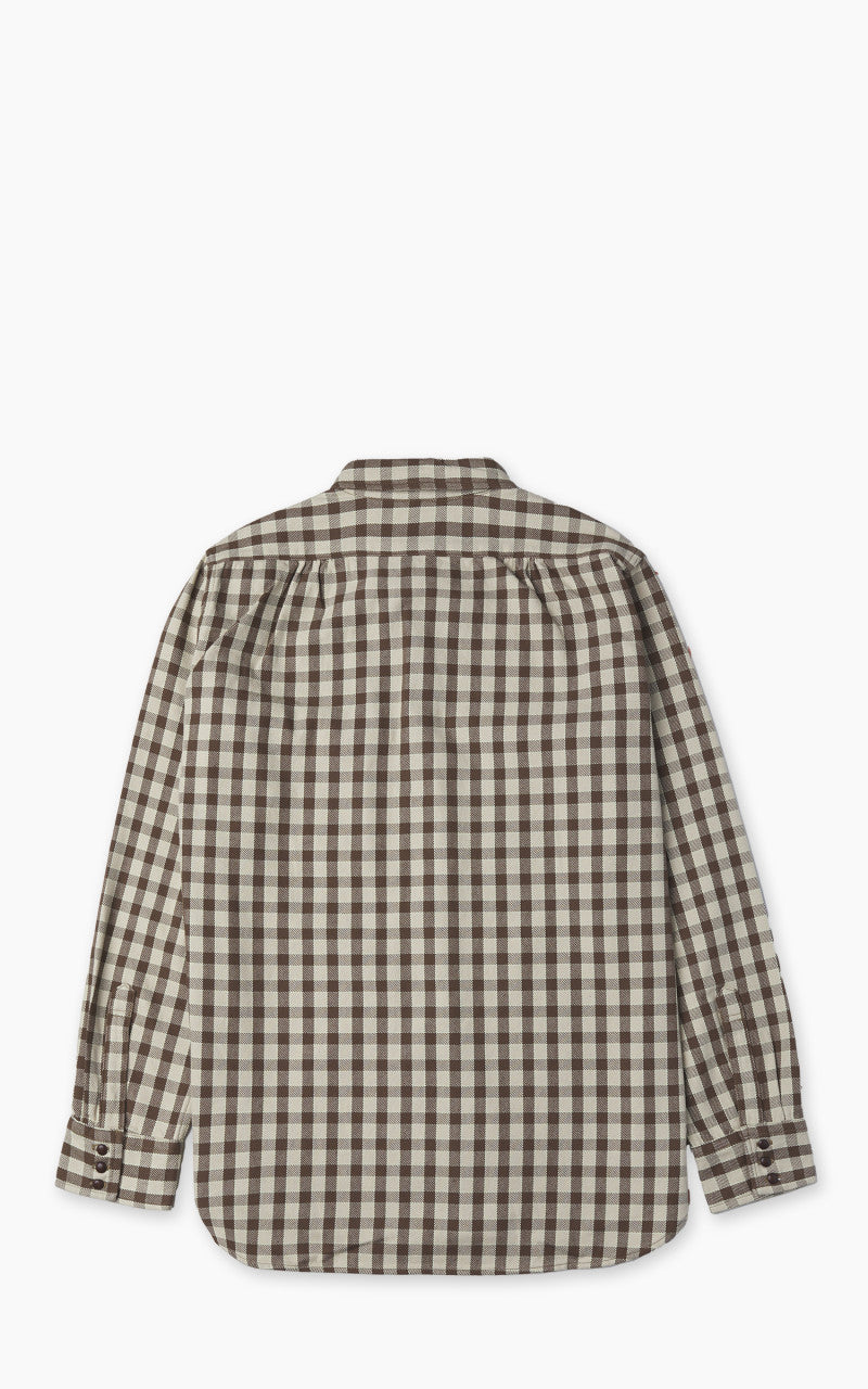 Warehouse & Co. Lot 3052 Long Horn Type Flannel Western Shirt Brown Check