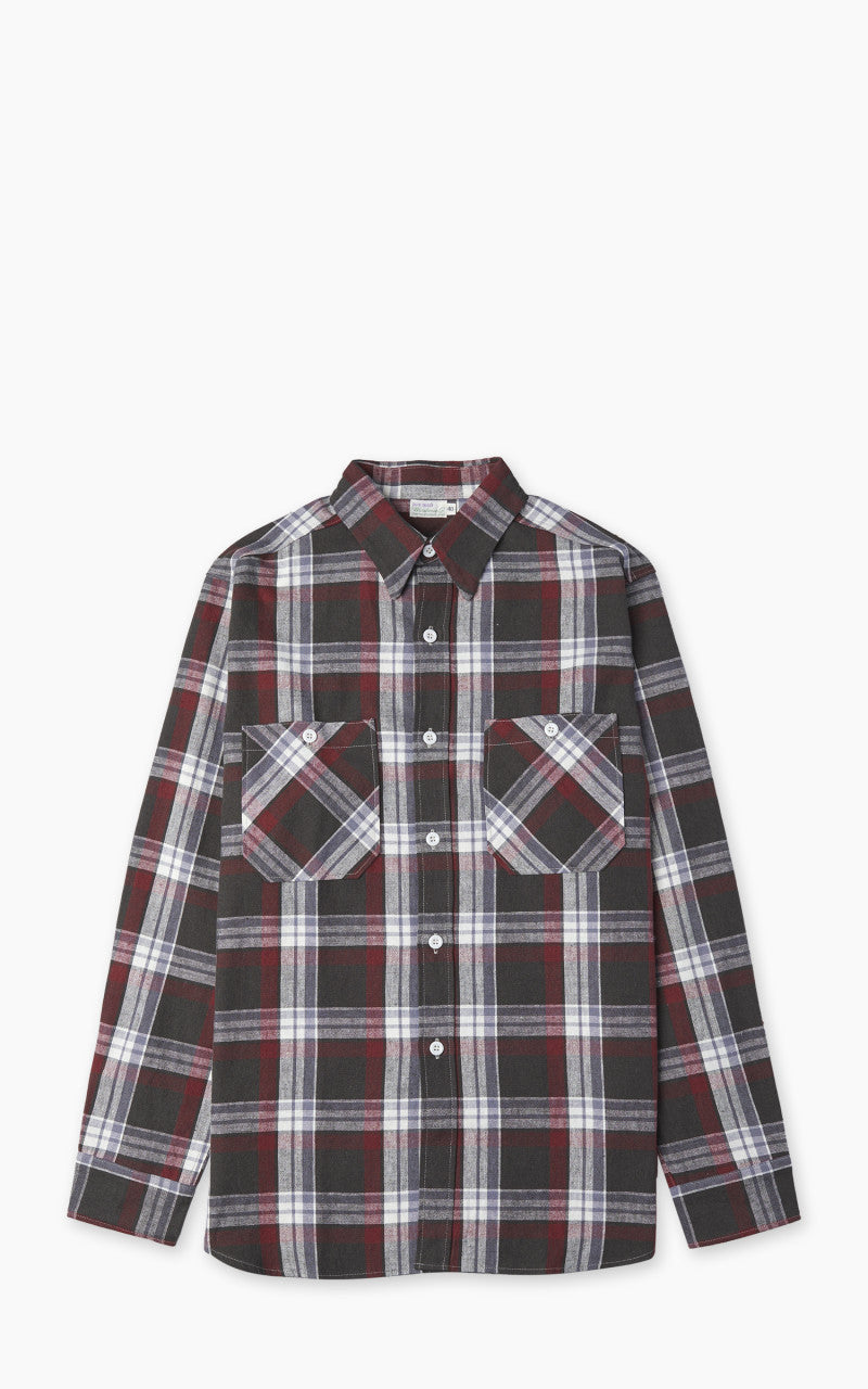 Warehouse & Co. Lot 3055 Long Sleeve Check Work Shirt Charcoal