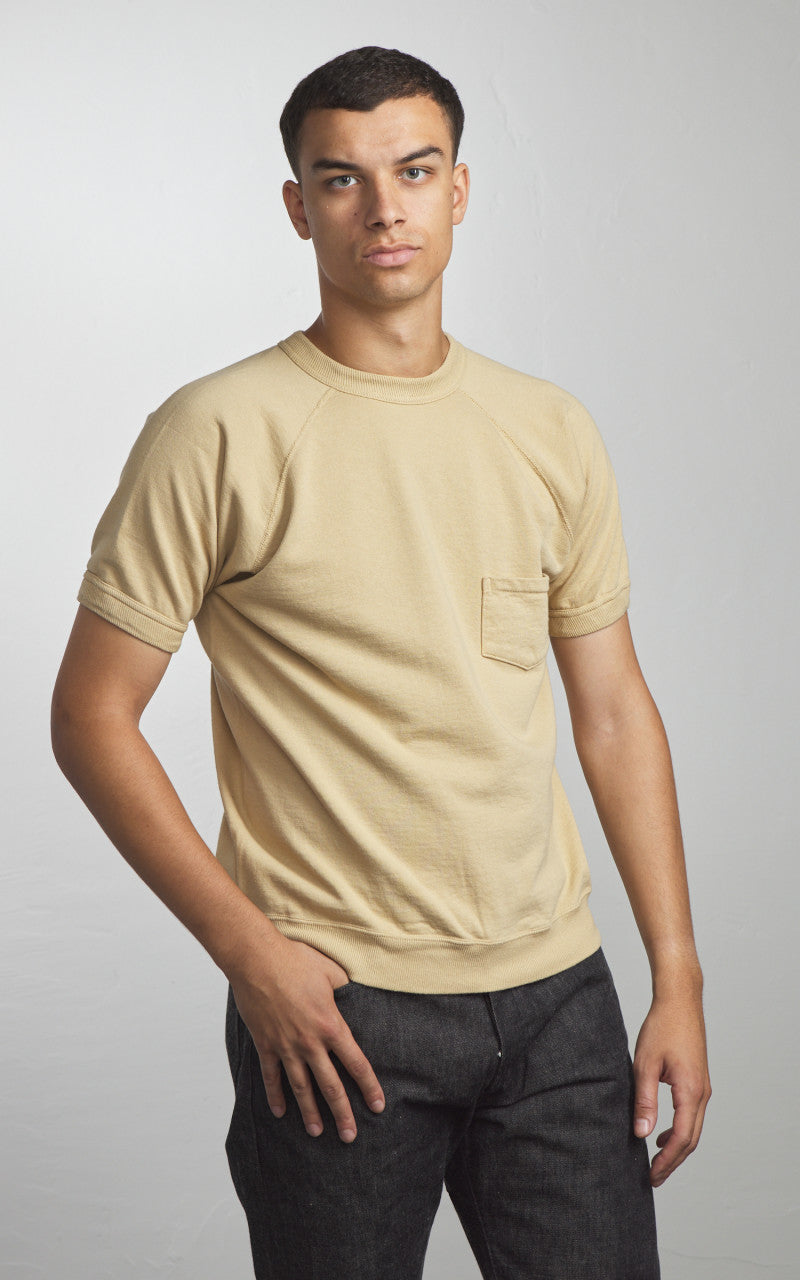 Warehouse & Co. Lot 4105 Short Sleeve Pocket Sweatshirt Dark Beige