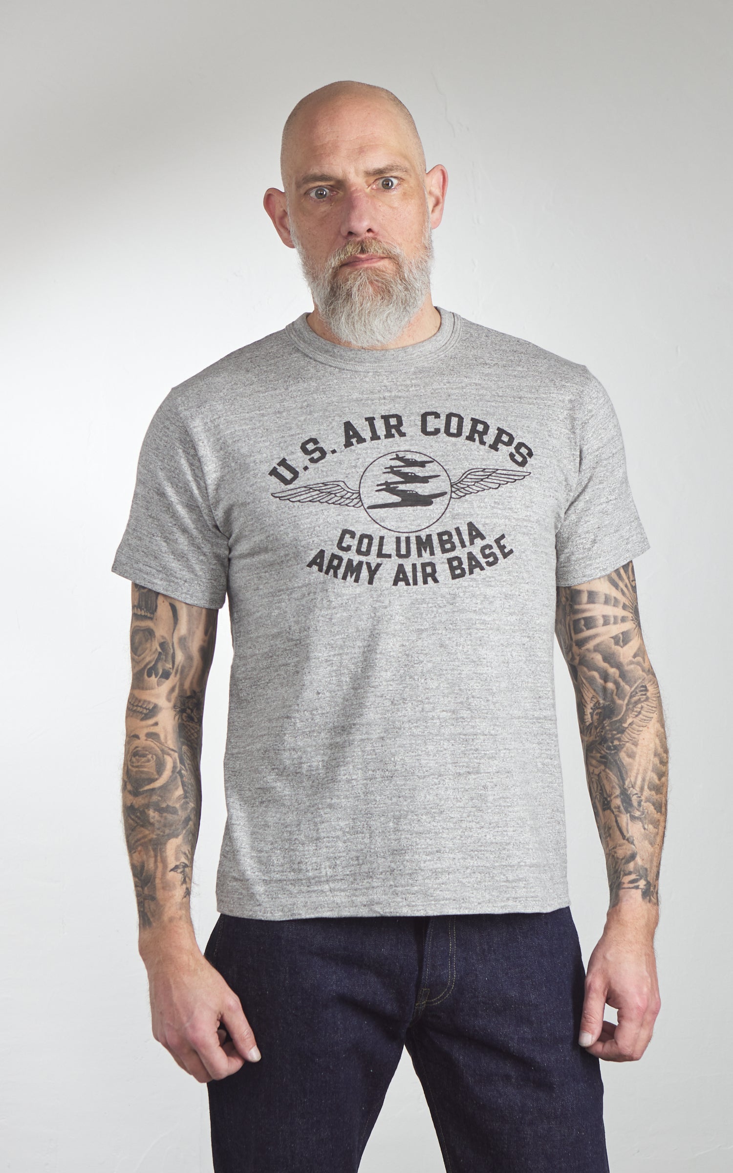 Warehouse & Co. Lot 4601 Columbia Army Air Base T-Shirt Heather Grey