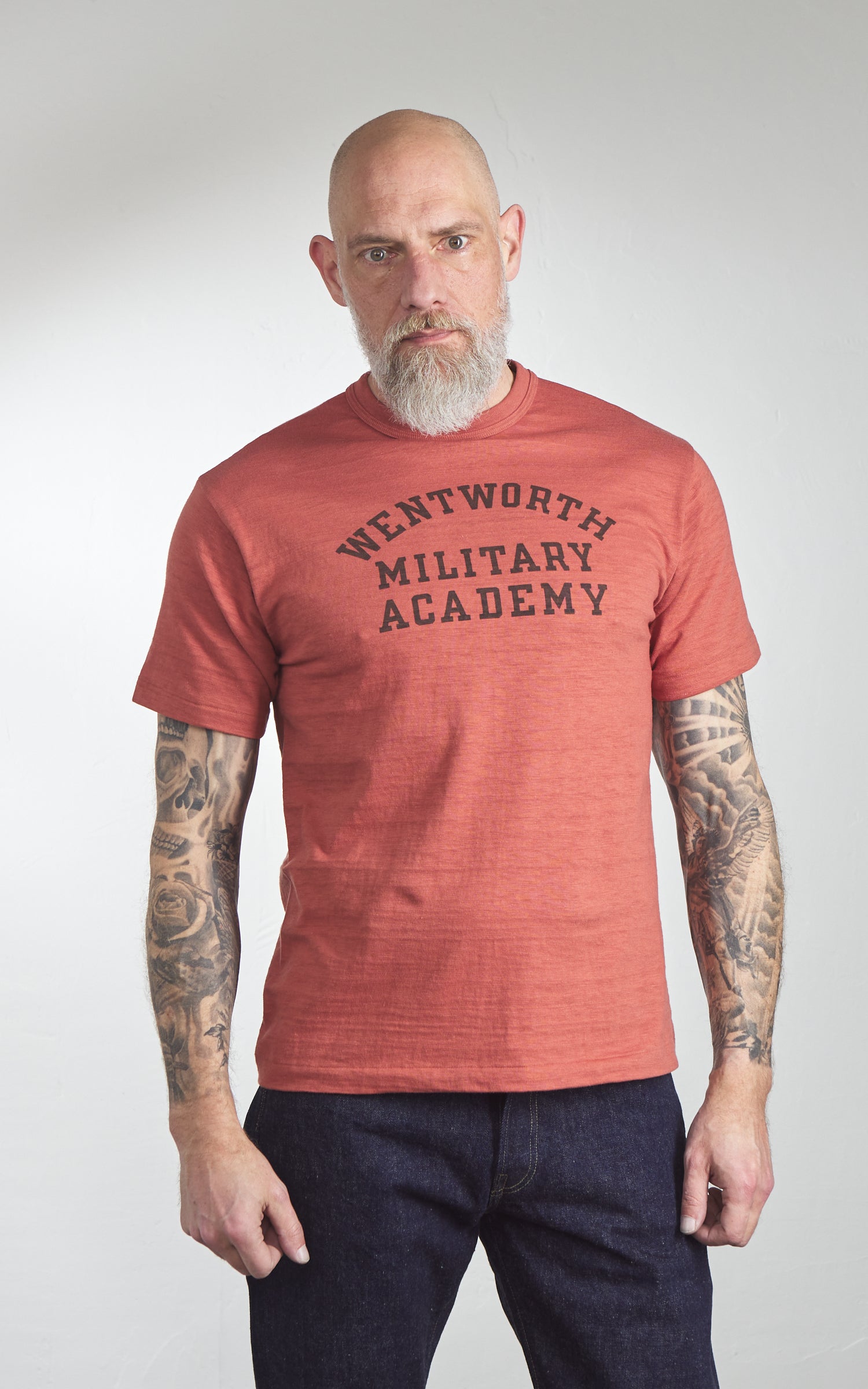 Warehouse & Co. Lot 4601 Military Academy T-Shirt Salmon
