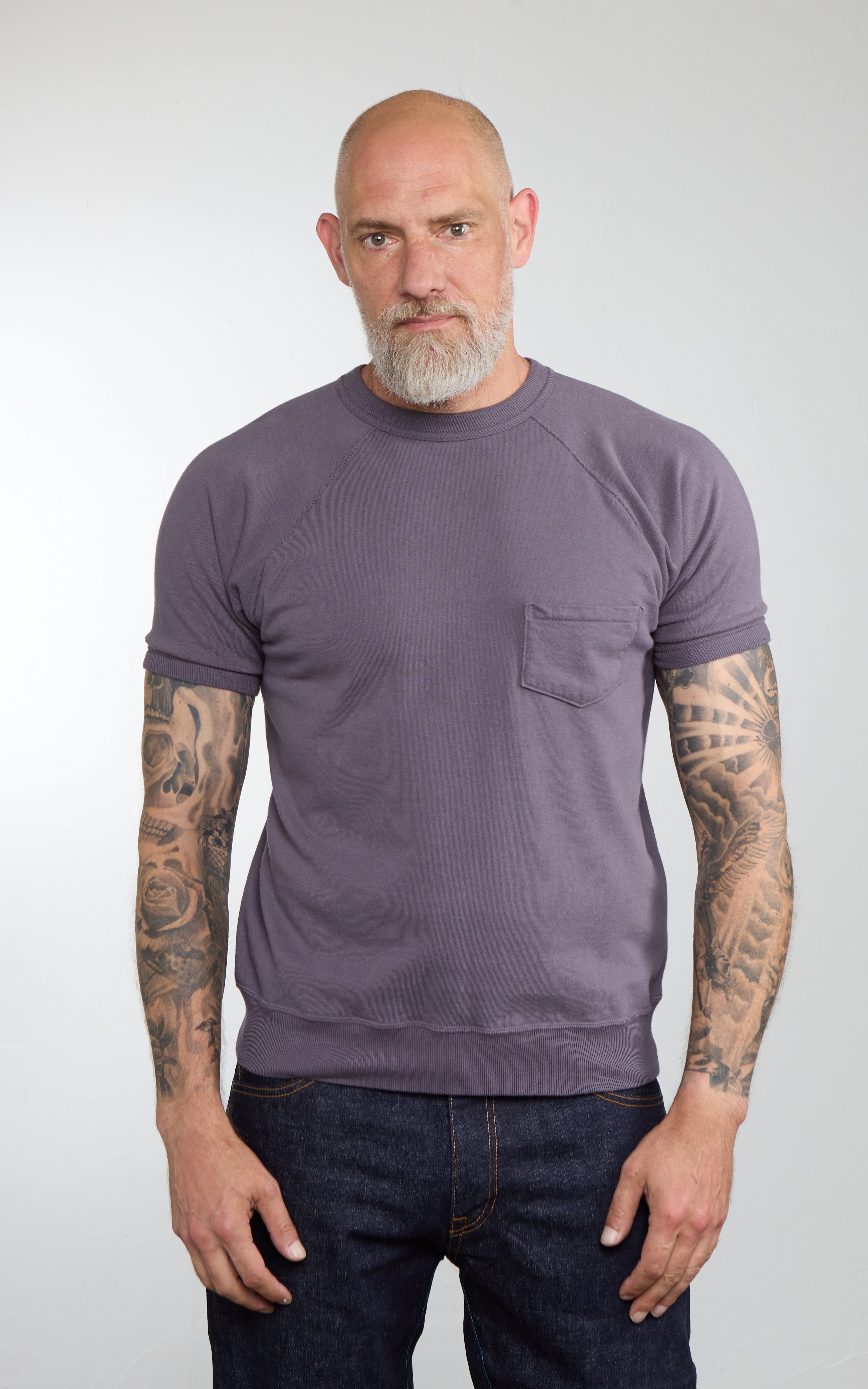 Warehouse & Co. Lot 4105 Short Sleeve Pocket Sweatshirt Navy