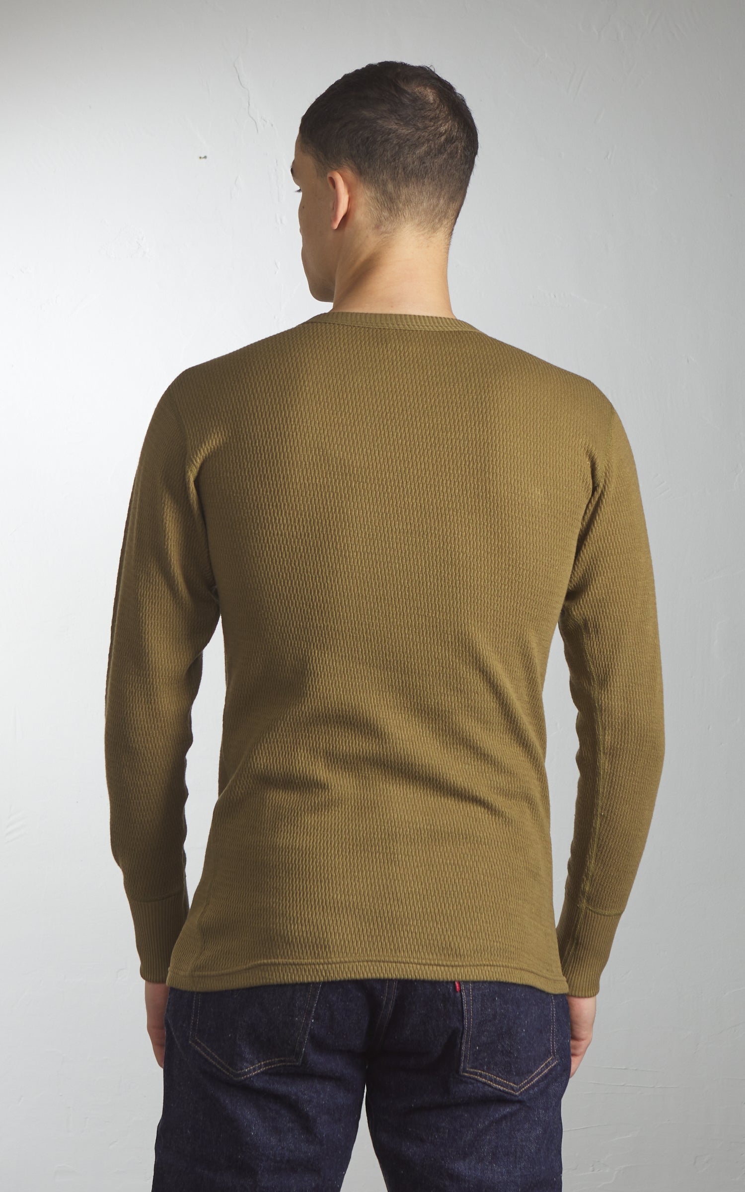 Warehouse & Co. Lot 5903 Crewneck Waffle LS T-Shirt OD Green