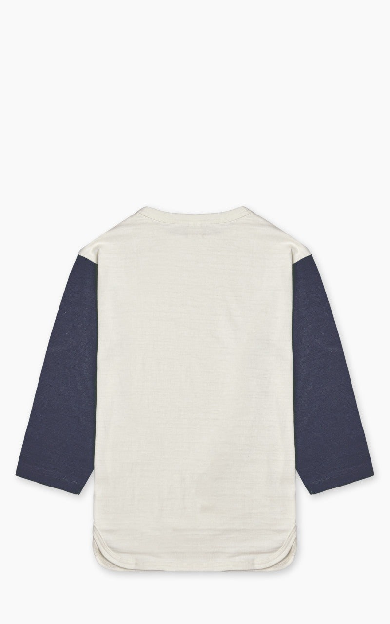 トップス WAREHOUSE & CO. Lot 4800 LITTLE VILLAGE Warehouse & Co. Lot 4800 Three Quarter Baseball T-Shirt Cream/Navy