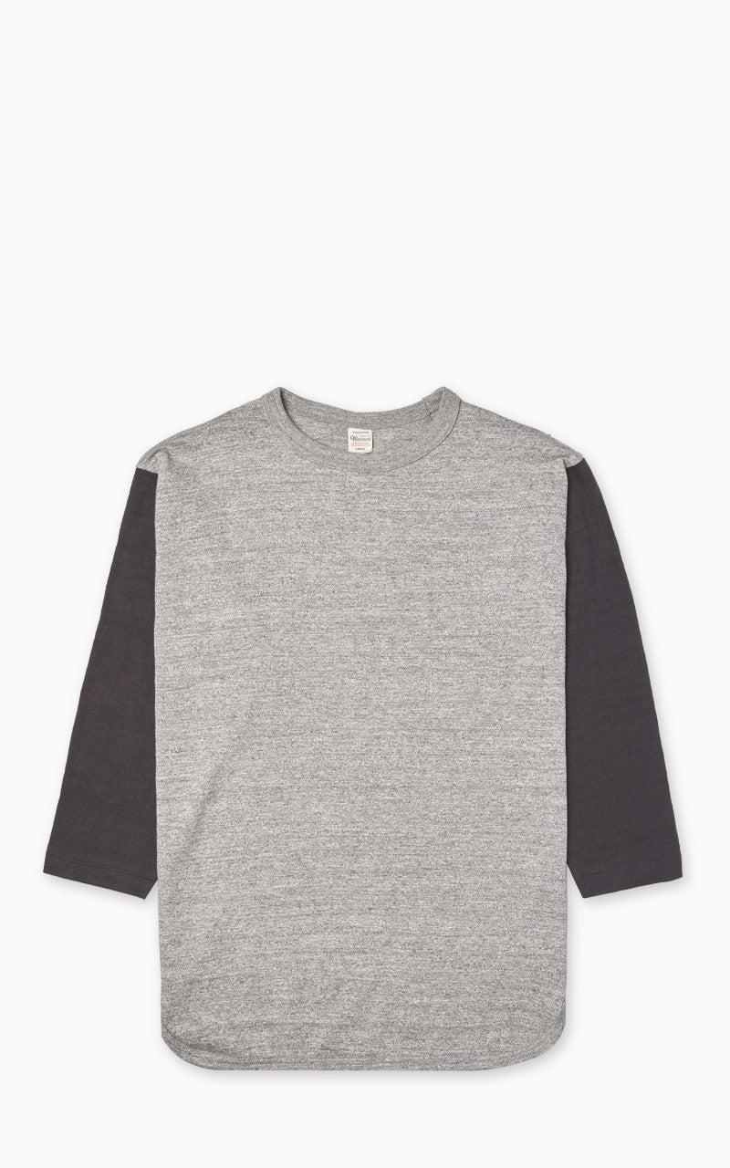 Warehouse & Co. Lot 4800 Three Quarter Baseball T-Shirt Heather Grey/Black