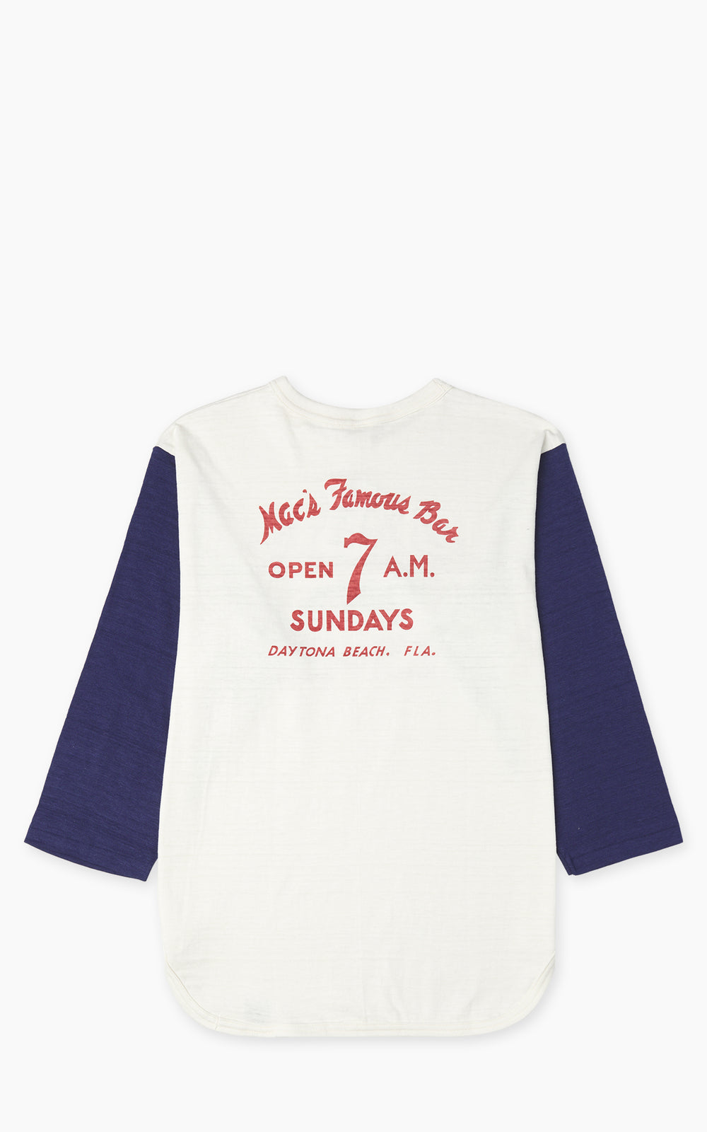 Warehouse & Co. Lot 4800 3/4 Sleeve Baseball Tee MAC's FAMOUS BAR Cream/Navy