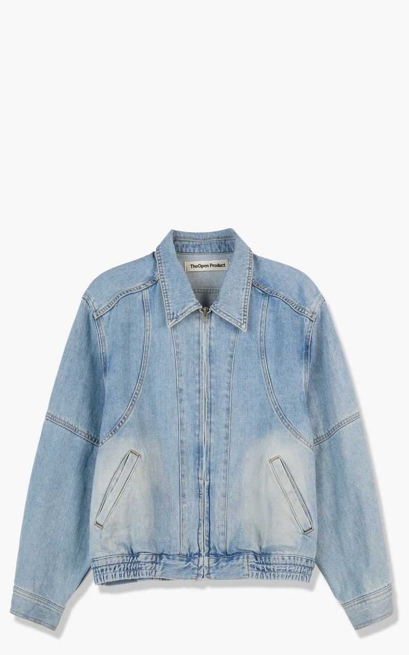 TheOpen Product Washed Denim Bomber Jacket Blue