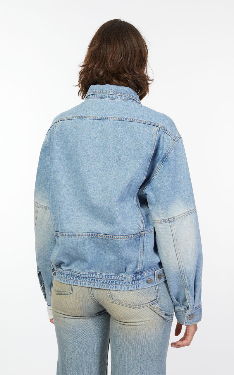 TheOpen Product Washed Denim Bomber Jacket Blue