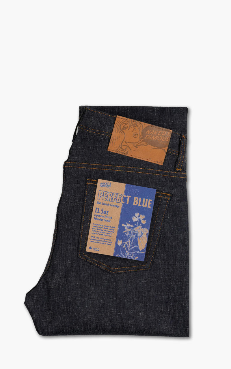 Naked & Famous Denim Weird Guy Perfect Blue Slub Stretch Selvedge