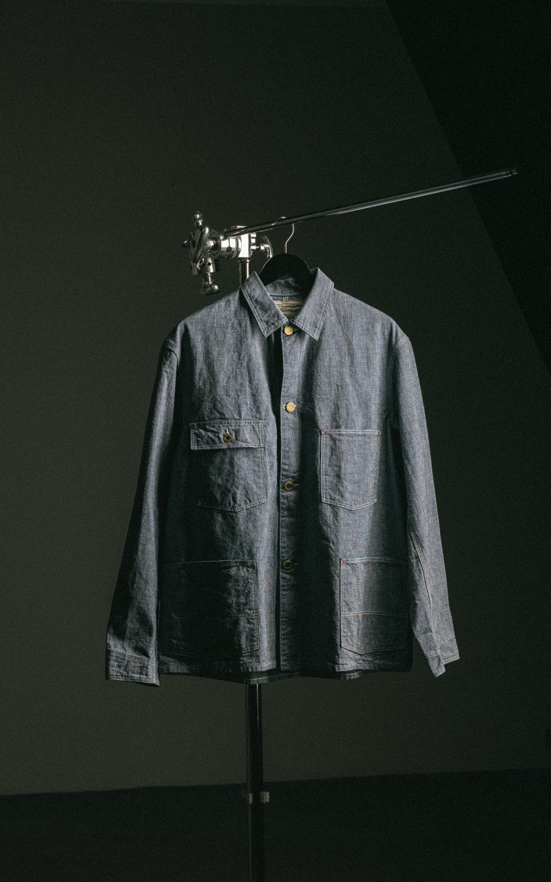 Warehouse & Co. Lot 2195 Selvedge Indigo Pincheck Change Button Covera