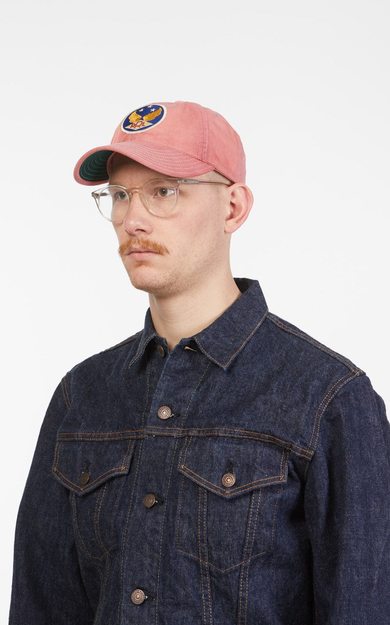 RRL Winged-Logo Baseball Cap Garment-Dyed Faded Red