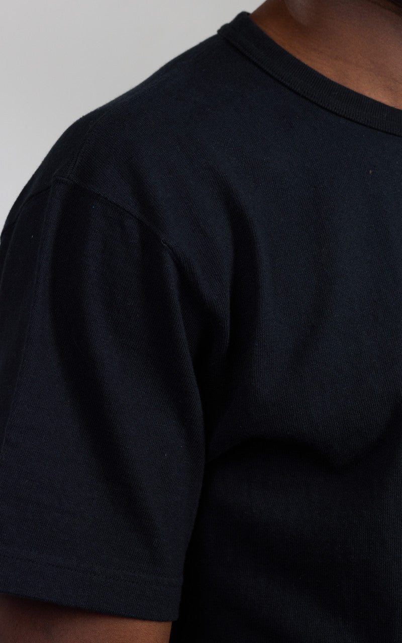 Wonder Looper ELS Recycled Cotton Slub Crewneck T-Shirt Schwarz