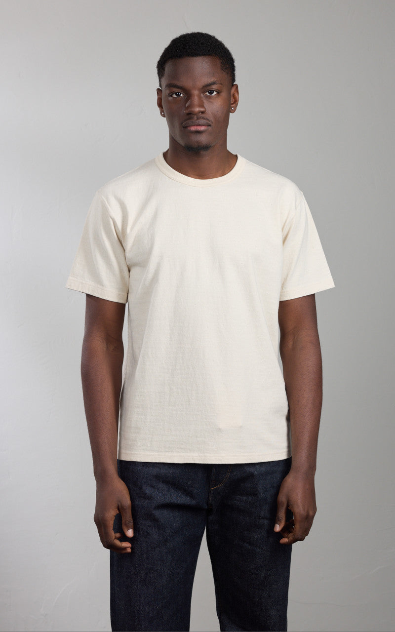 Wonder Looper ELS Recycled Cotton Slub Crewneck T-Shirt Ecru