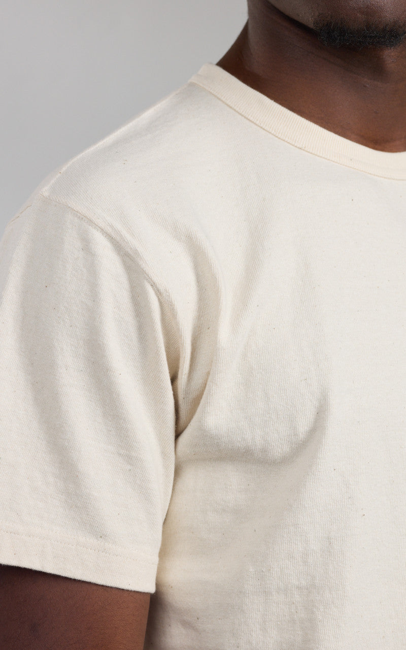 Wonder Looper ELS Recycled Cotton Slub Crewneck T-Shirt Ecru