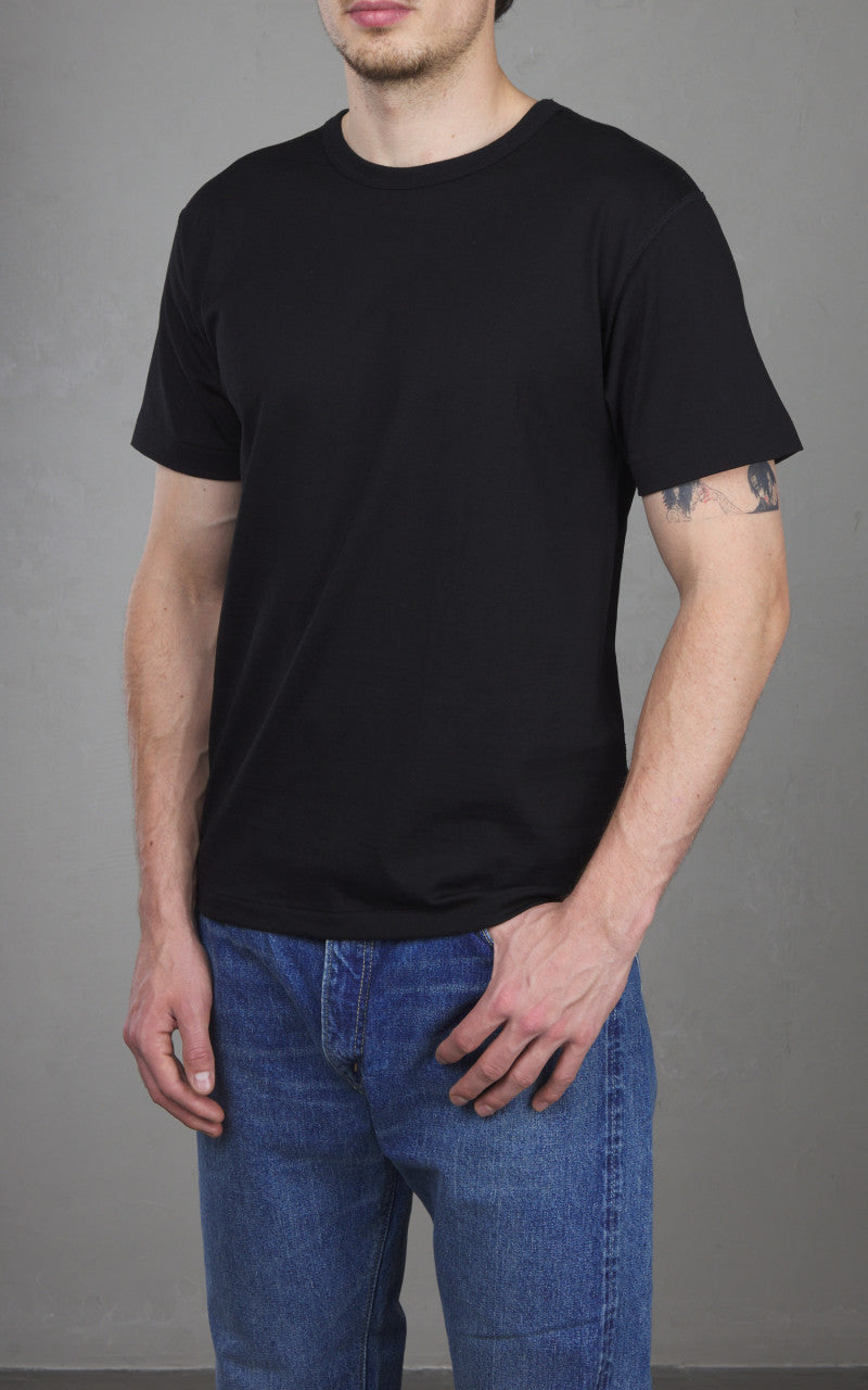 Wonder Looper Ultimate Pima Tsuriami Crewneck T-Shirt Schwarz