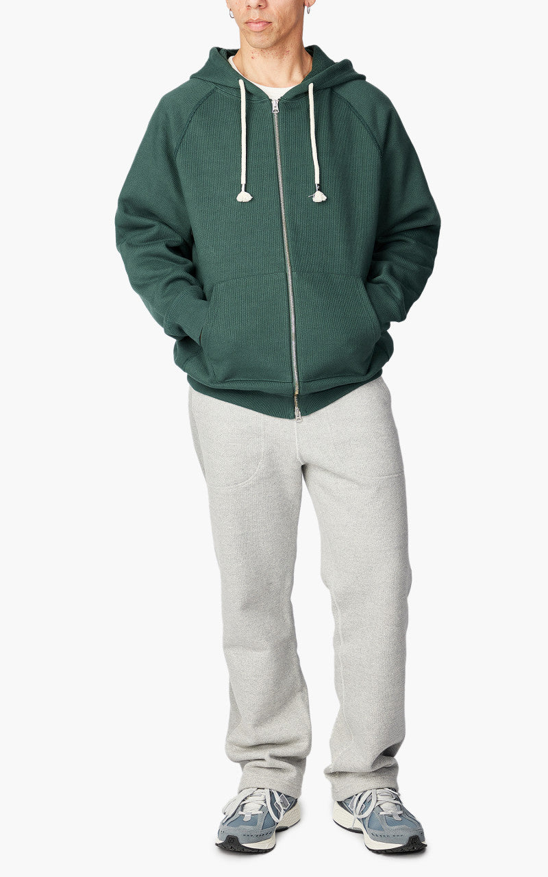 Wonder Looper Zip Hoodie Double Heavyweight French Terry Green