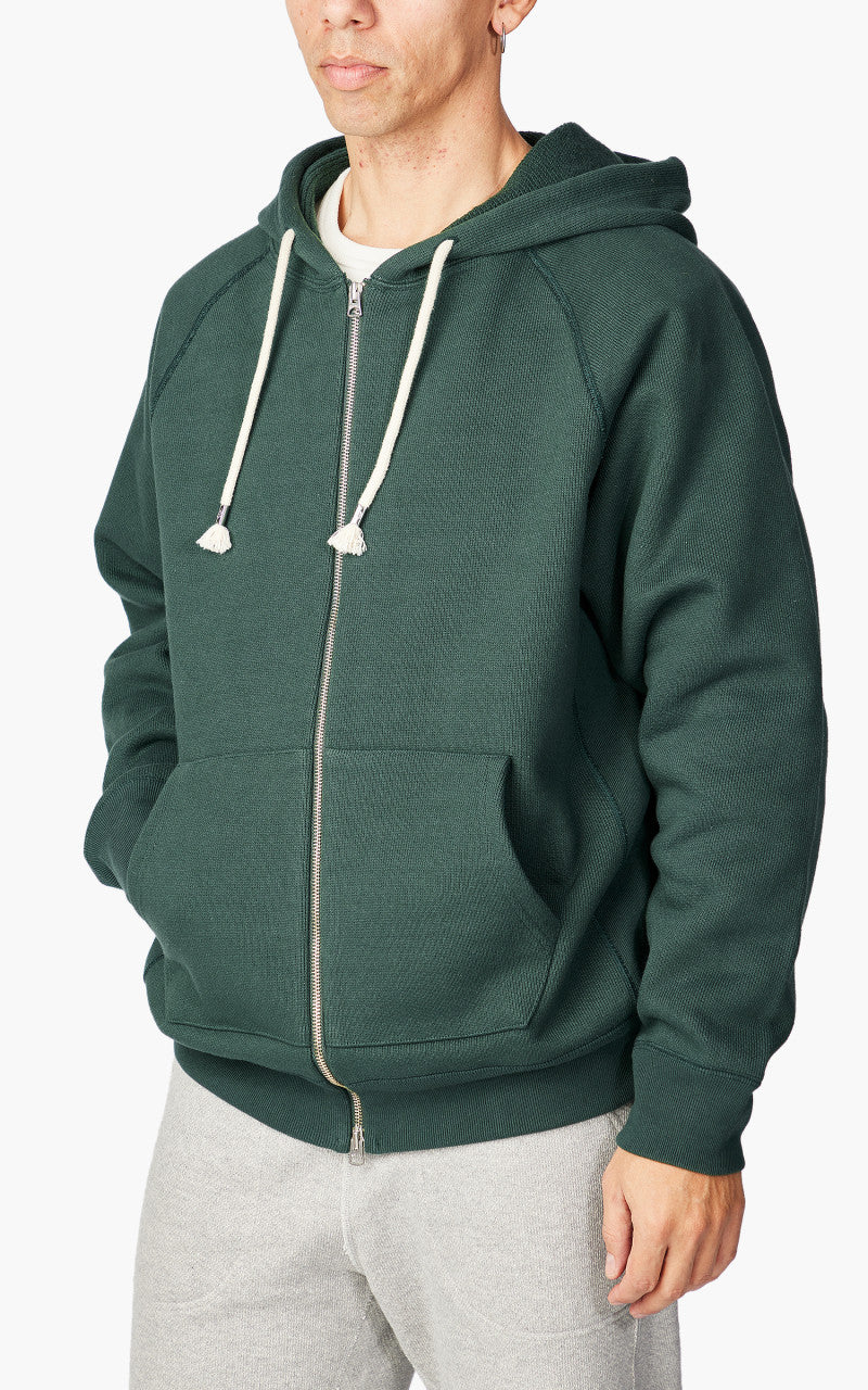 Wonder Looper Zip Hoodie Double Heavyweight French Terry Green