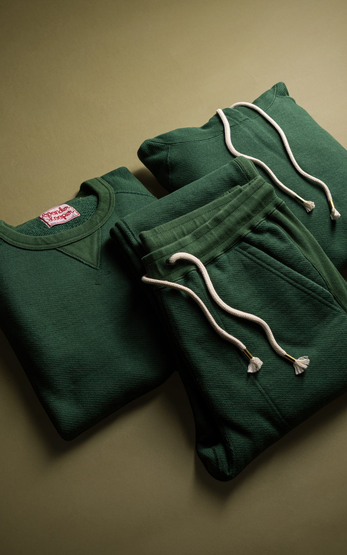 Wonder Looper Crewneck Double Heavyweight French Terry Racing Green