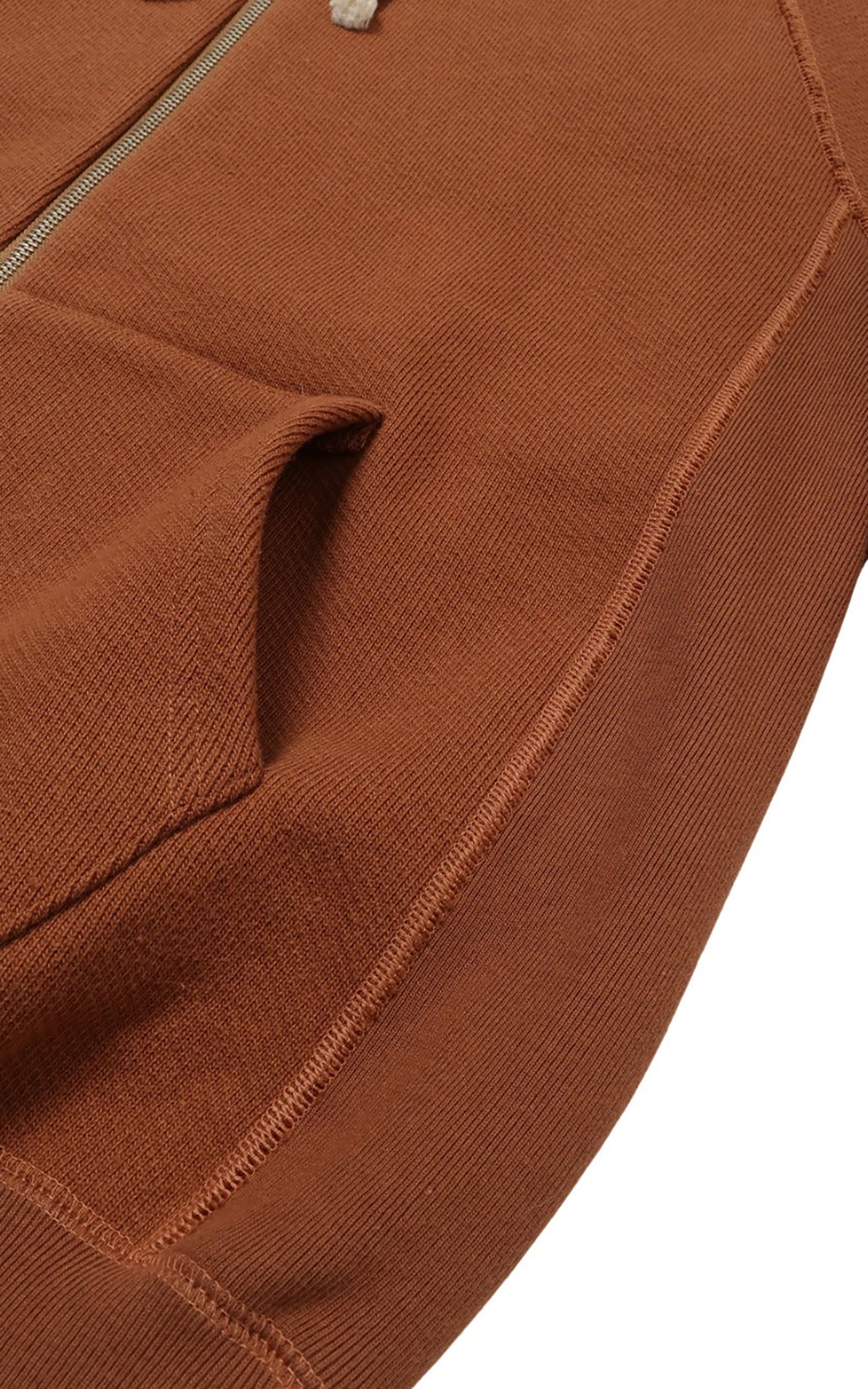 Wonder Looper Zip Hoodie Double Heavyweight French Terry Rust