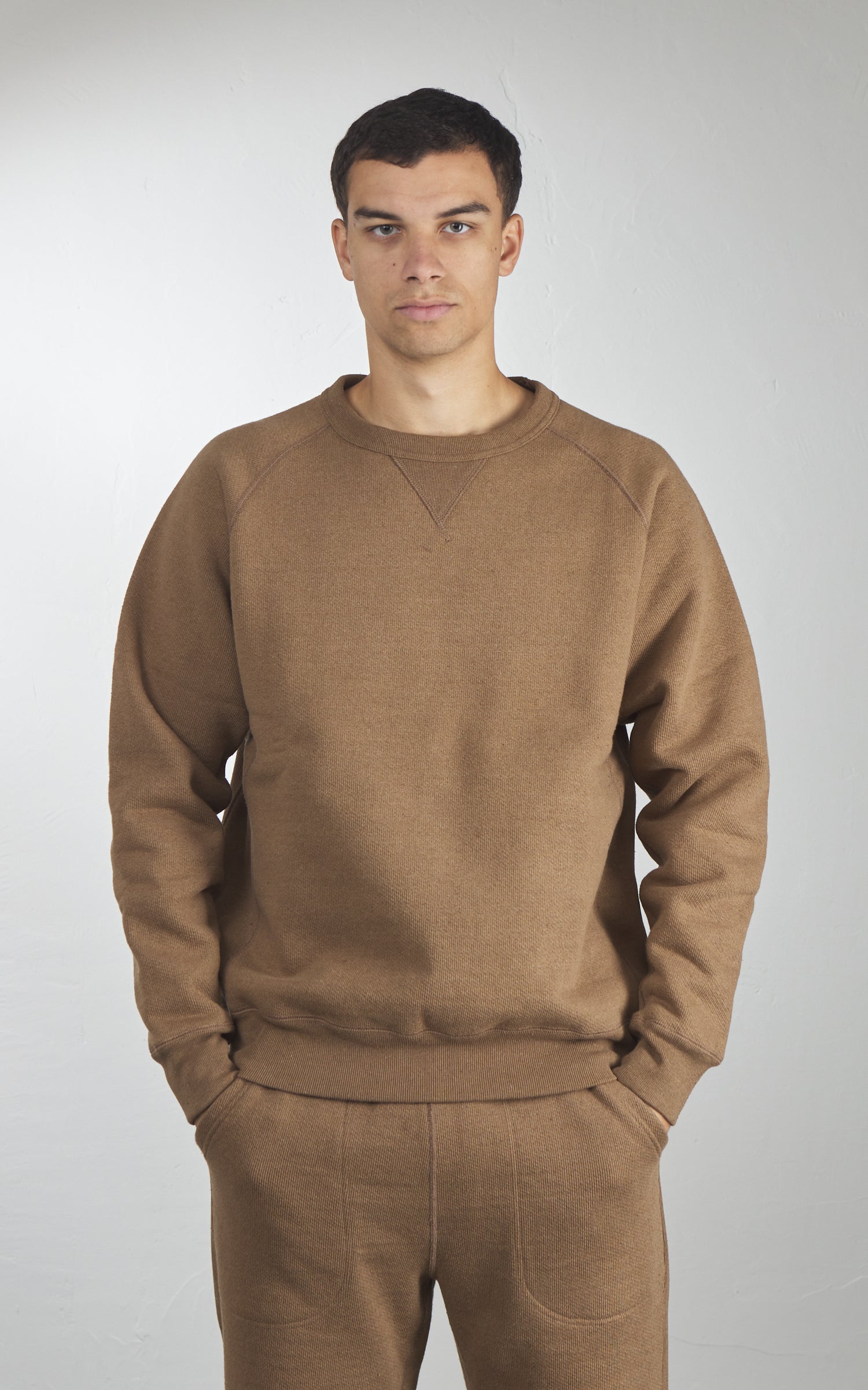 Wonder Looper Pullover Crewneck Double Heavyweight French Terry Iron Mordant Foxfibre® Coyote 80