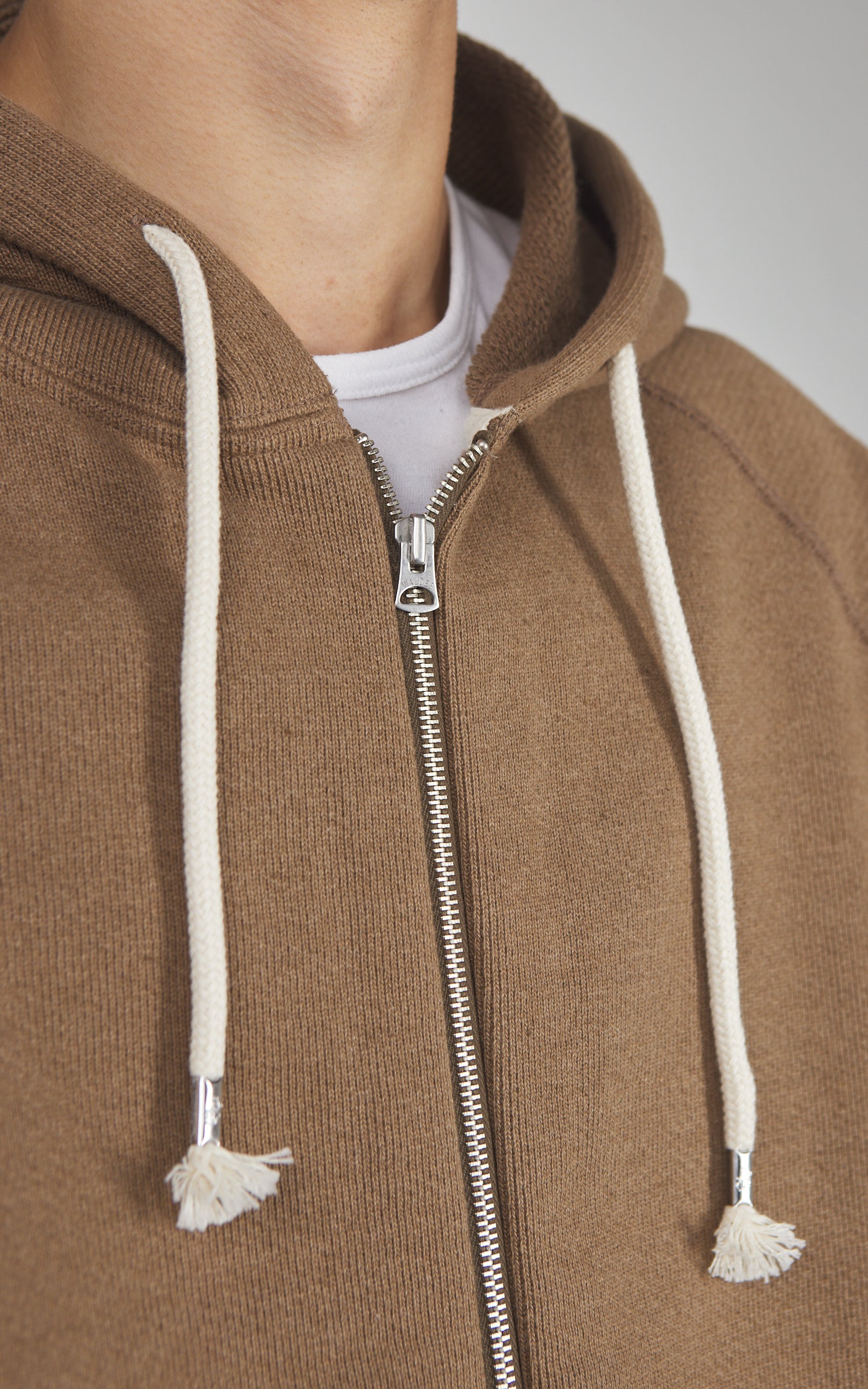 Wonder Looper Zip Hoodie Double Heavyweight French Terry Iron Mordant Foxfibre® Coyote 80