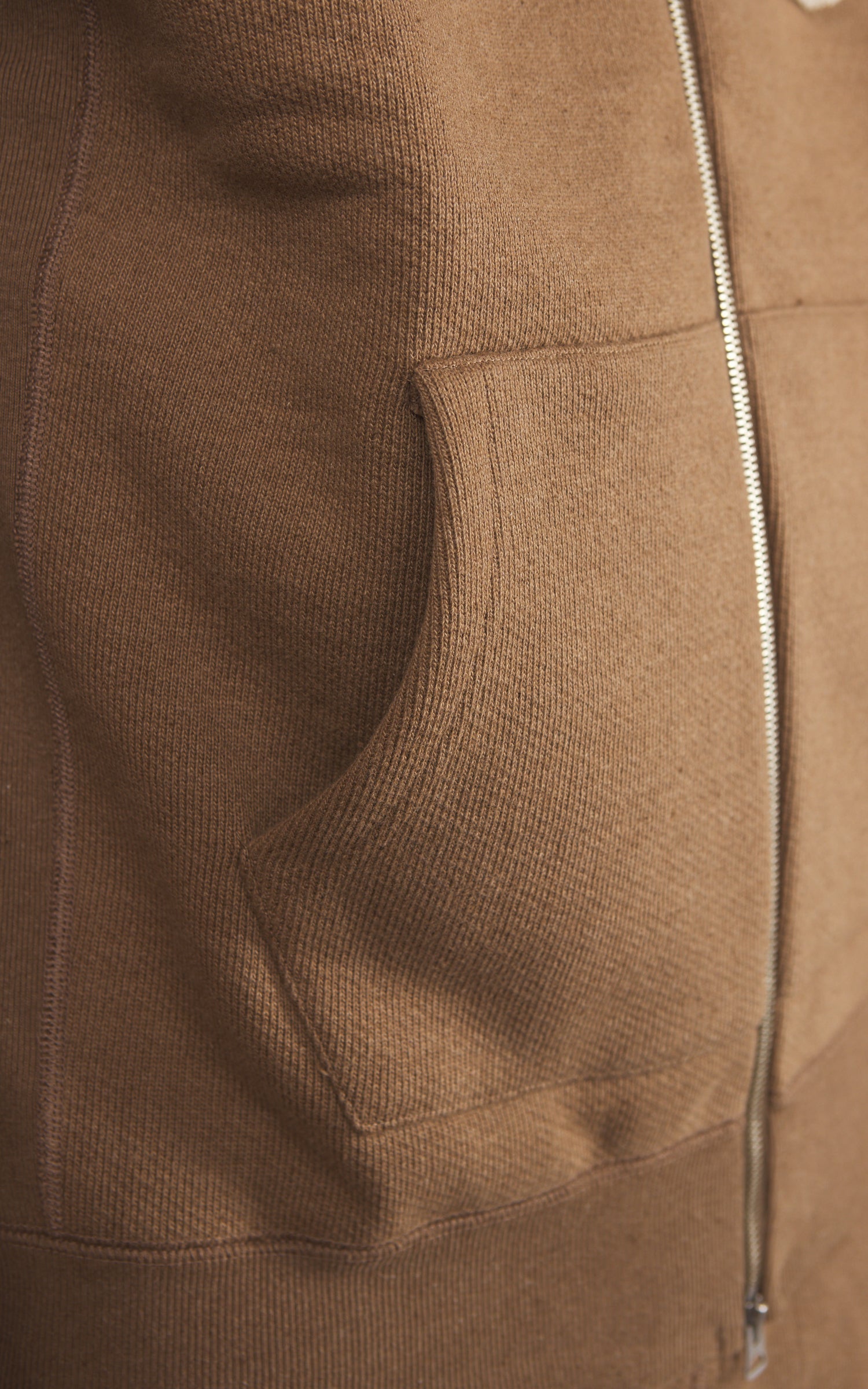Wonder Looper Zip Hoodie Double Heavyweight French Terry Iron Mordant Foxfibre® Coyote 80