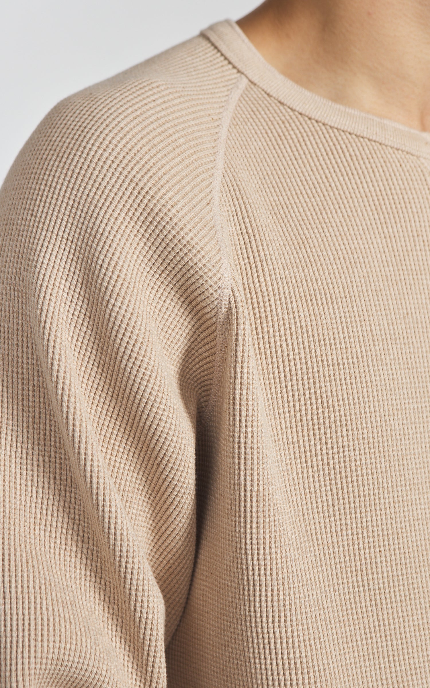 Foxfibre® Heavyweight Waffle Henley Coyote 15