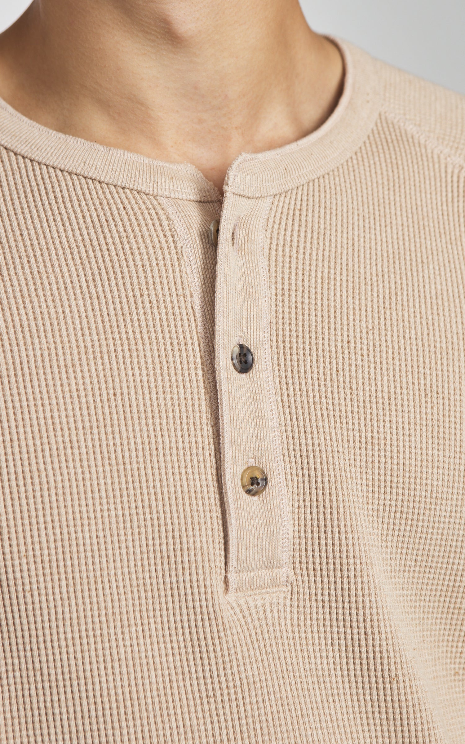 Foxfibre® Heavyweight Waffle Henley Coyote 15