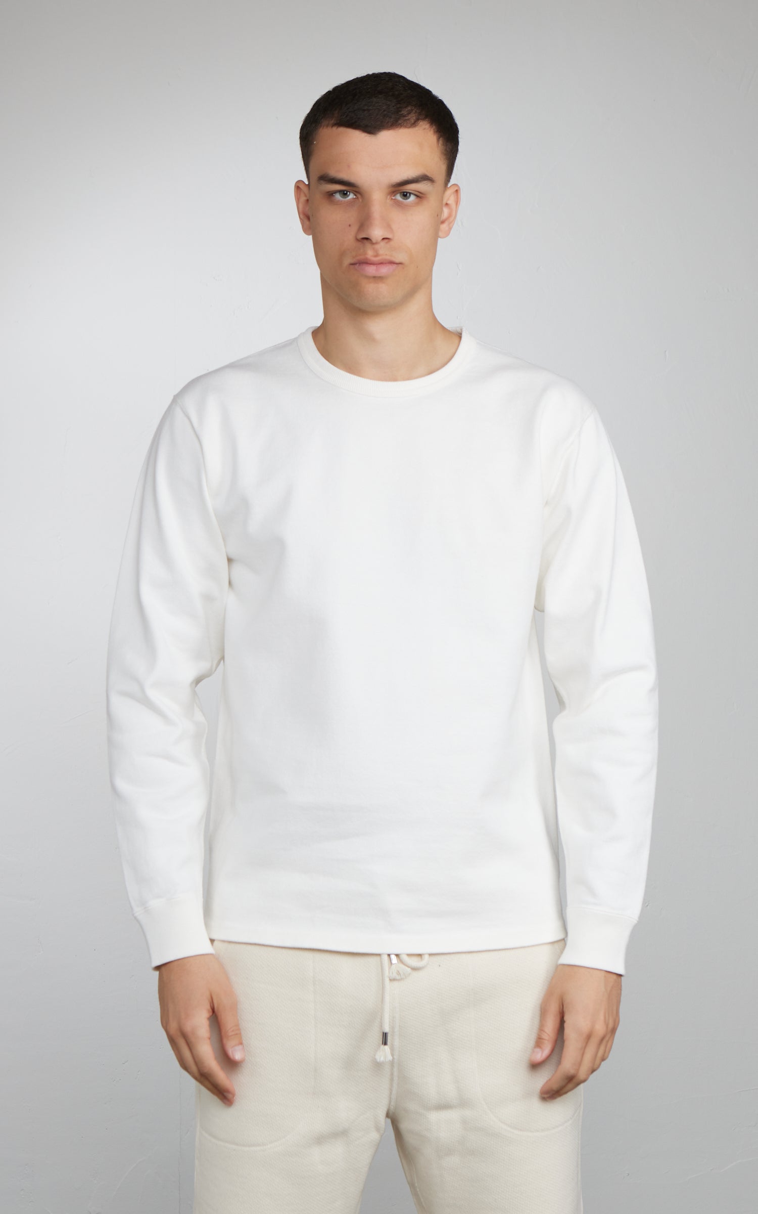 Wonder Looper Double Heavyweight Longsleeve T-Shirt White