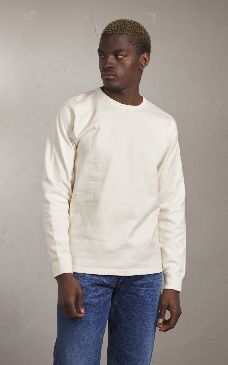 Wonder Looper Double Heavyweight Crewneck Longsleeve T-Shirt Ecru