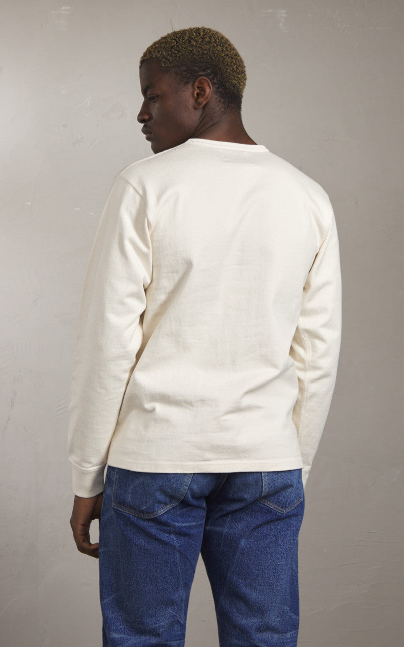 Wonder Looper Double Heavyweight Crewneck Longsleeve T-Shirt Ecru