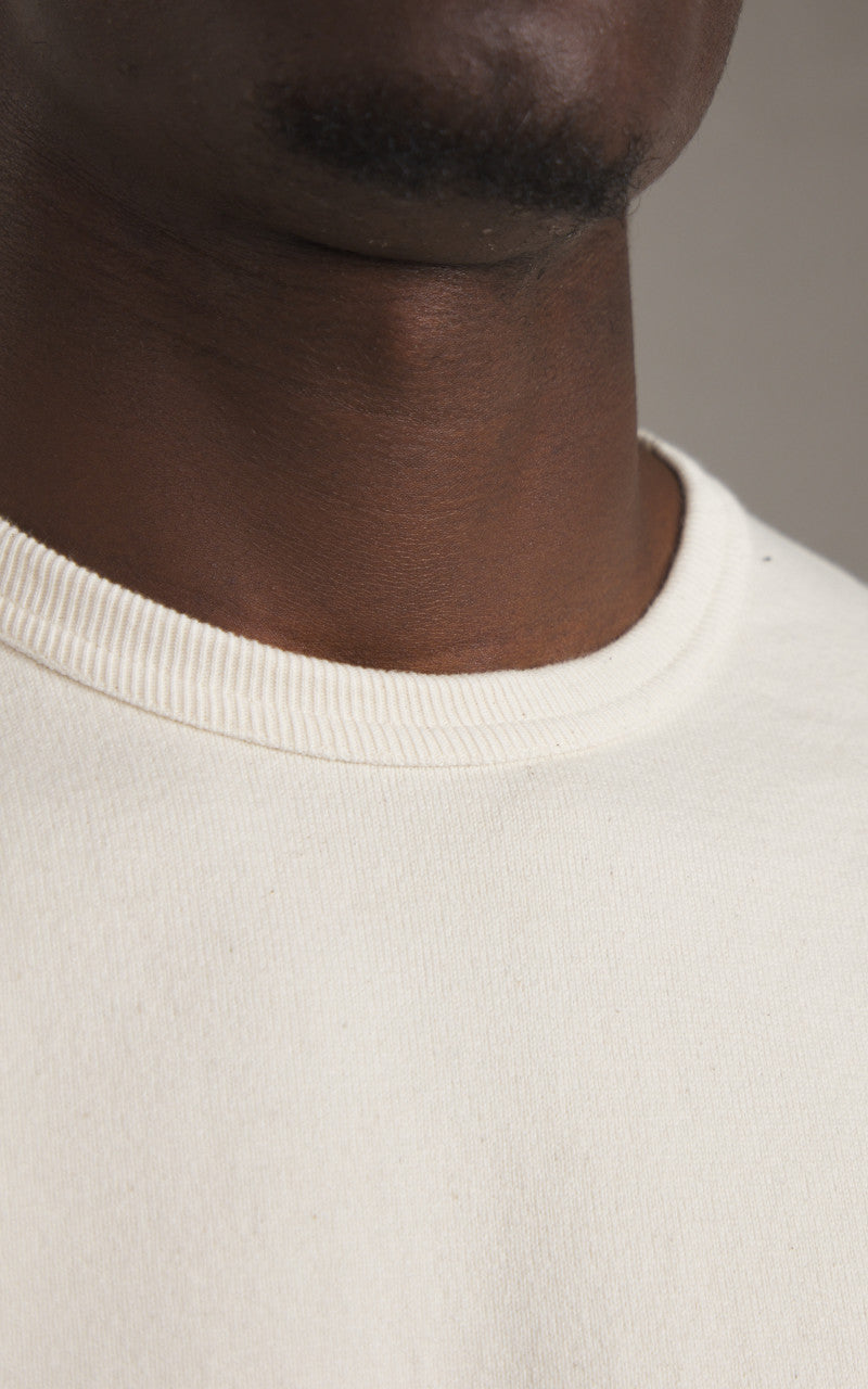 Wonder Looper Double Heavyweight Crewneck Longsleeve T-Shirt Ecru